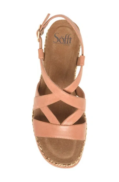 Söfft Devyn Slingback Espadrille Platform Wedge Sandal In Brown