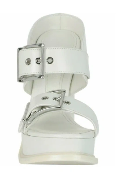 Alexander Mcqueen Leather Platform Sandal Platform Heel In White