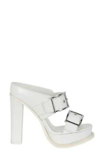 Alexander Mcqueen Leather Platform Sandal Platform Heel In White