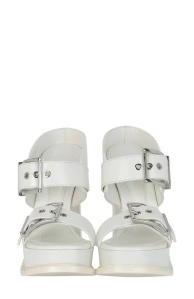 Alexander Mcqueen Leather Platform Sandal Platform Heel In White