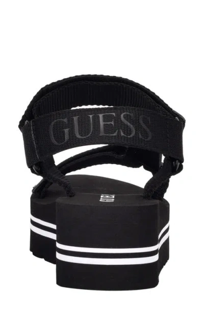 Guess Avin Platform Sandal In Black