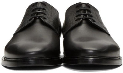 Shop Lanvin Black Textured Derbys