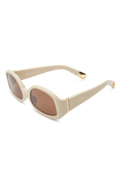 Jacquemus Colapso 50mm Rectangular Sunglasses In Neutral