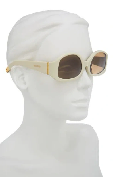 Jacquemus Colapso 50mm Rectangular Sunglasses In Neutral