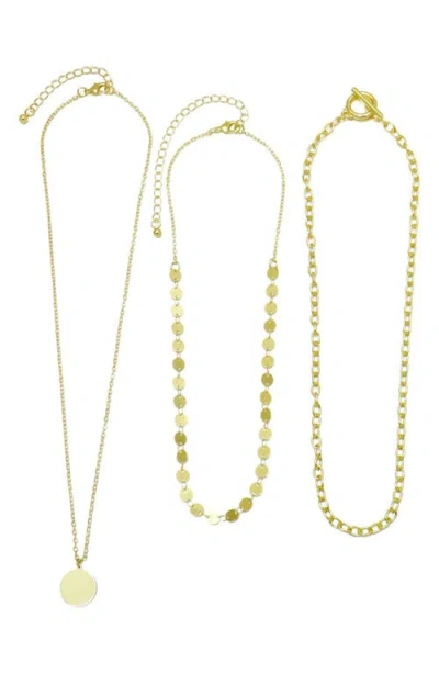 Adornia 14k Gold Plated 3-layer Toggle And Confetti Necklace In Gold