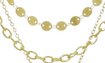 Adornia 14k Gold Plated 3-layer Toggle And Confetti Necklace In Gold