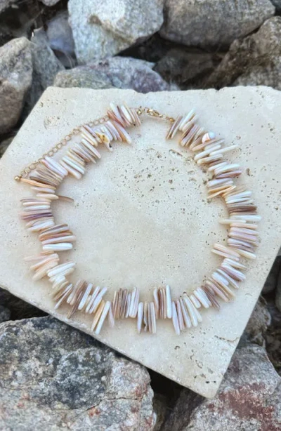 Adornia Shell Pieces Adjustable Necklace In Gold