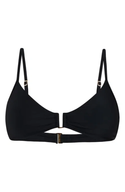 L'agence Yazmin Solid Triangle Bikini Top In Black