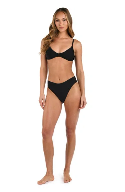 L'agence Yazmin Solid Triangle Bikini Top In Black