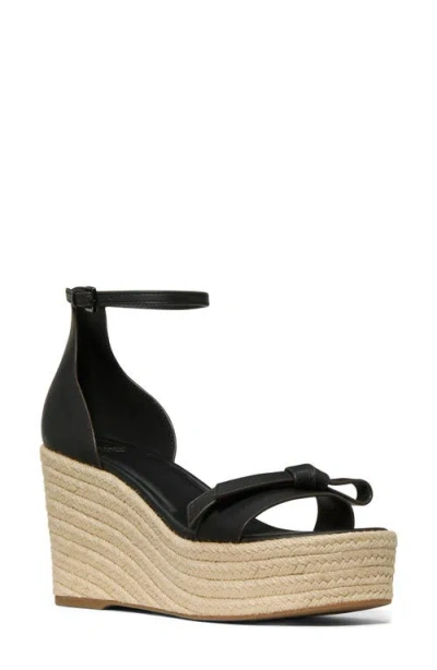 Kate Spade New York Loop Espadrille Ankle Strap Platform Wedge Sandal In Black