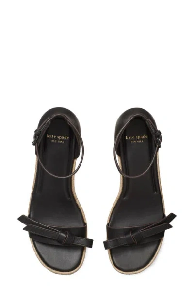 Kate Spade New York Loop Espadrille Ankle Strap Platform Wedge Sandal In Black