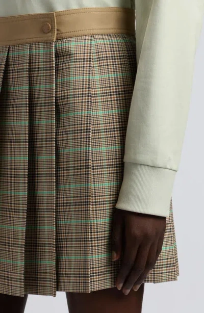 Moncler Women Checked Pleated Mini Skirt In Brown