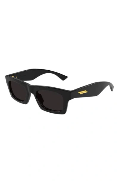 Bottega Veneta 51mm Rectangular Sunglasses In Black