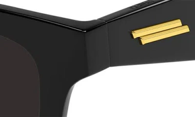 Bottega Veneta 51mm Rectangular Sunglasses In Black