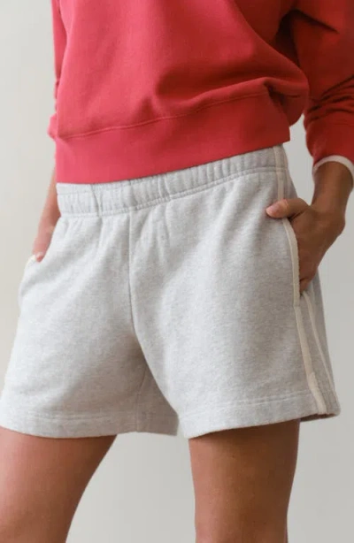 Marine Layer Cloud 9 Fleece Drawstring Shorts In White