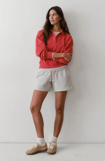 Marine Layer Cloud 9 Fleece Drawstring Shorts In White