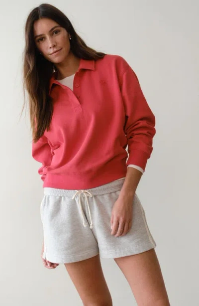 Marine Layer Cloud 9 Fleece Drawstring Shorts In White