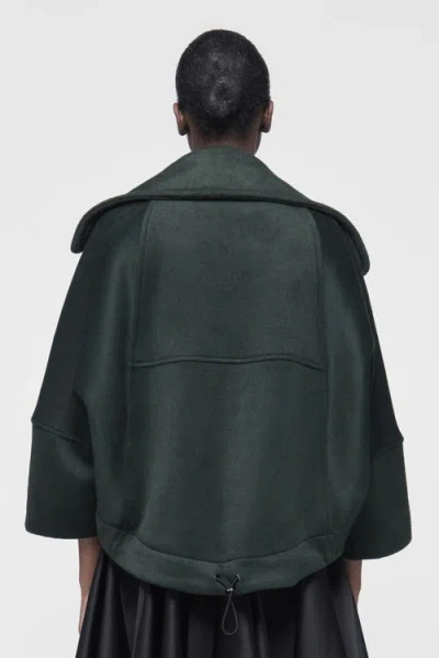 Leem Boxy Biker Jacket In Green