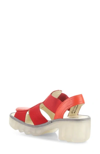 Fly London Teev Platform Sandal In Red
