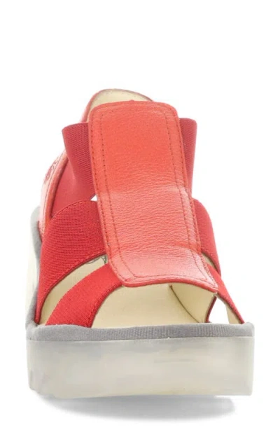 Fly London Teev Platform Sandal In Red