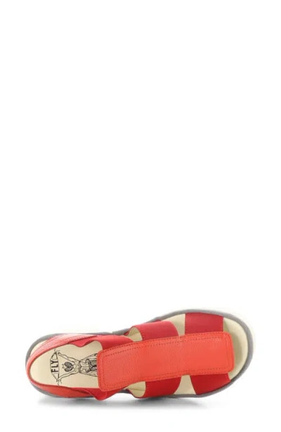 Fly London Teev Platform Sandal In Red