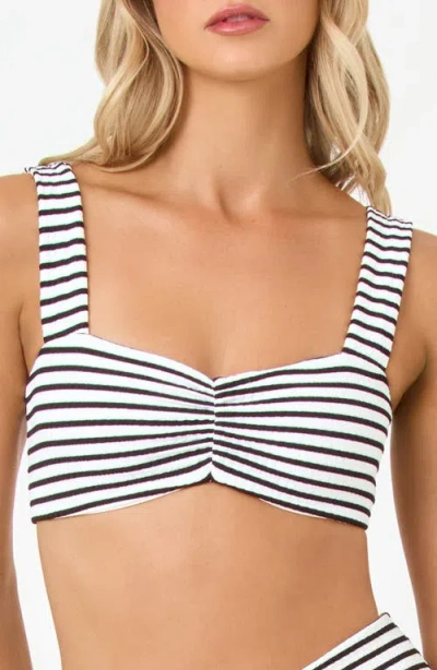 L*space Marlee Bikini Swim Top In Sail Along Stripe In Multi