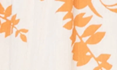 Roxy Camellia Floral Crinkled Gauze Minidress In Orange