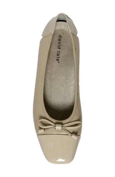 David Tate Alpha Square Toe Flat In Neutral