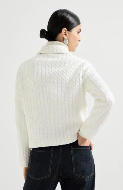 Brunello Cucinelli Cable Knit Blazer In White