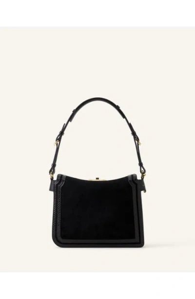 Lanvin Compagnon Small Asymmetrical Bag With A Python Finish In Black