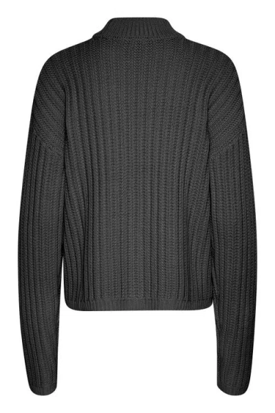 Kaffe Kabess Crew Neck Long Sleeve Pullover In Black