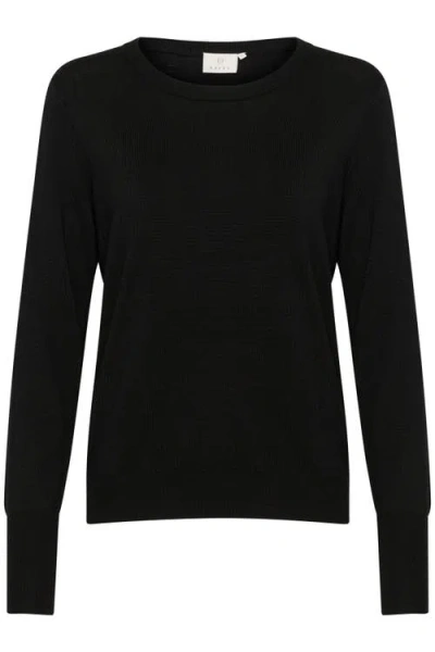 Kaffe Kalizza Round Neck Regular Fit Pullover In Black