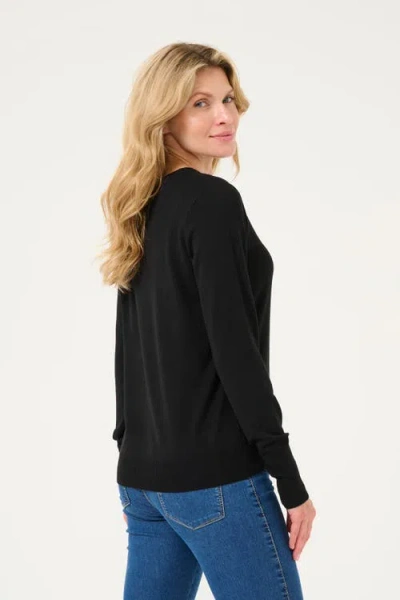Kaffe Kalizza Round Neck Regular Fit Pullover In Black