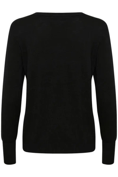 Kaffe Kalizza Round Neck Regular Fit Pullover In Black