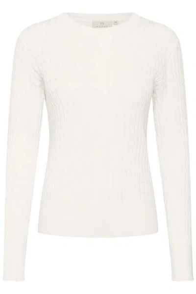 Kaffe Kasilla Cable Knit Regular Fit Pullover In Gray