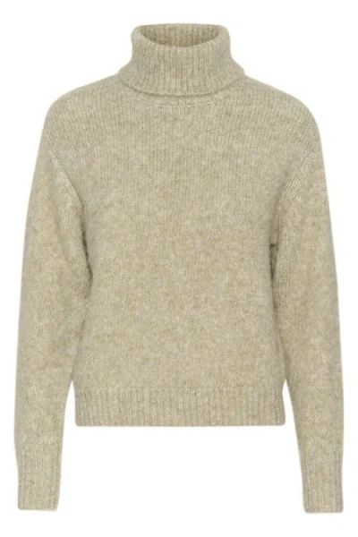 Kaffe Katrina Rollneck Long Sleeve Pullover In Green