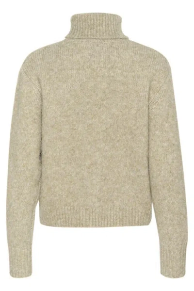 Kaffe Katrina Rollneck Long Sleeve Pullover In Green
