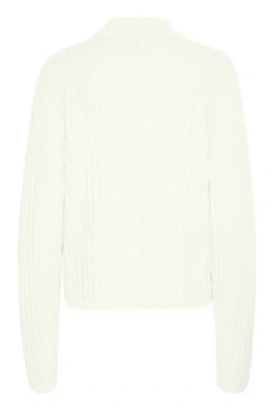 Kaffe Kabess Crew Neck Long Sleeve Pullover In White
