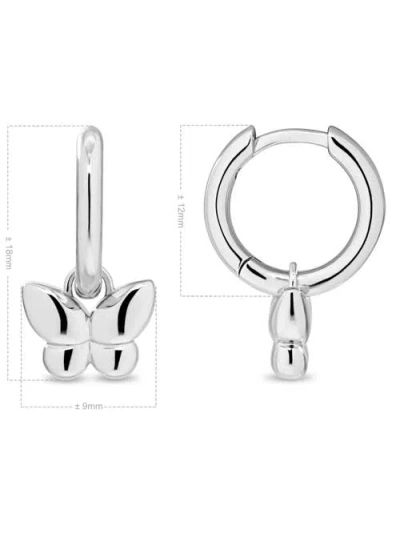 Devata Butterfly Hoop Earrings In Silver