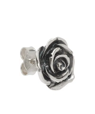 Emanuele Bicocchi Silver Rose Single Stud Earring In Silver