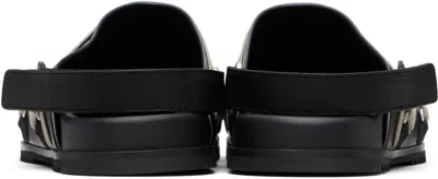 Rick Owens Men Black Mules With Oversize Decorative Laces And Buckle Closure In Leather Man In Multi