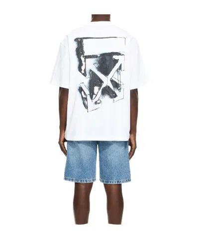Off-white Graphic Print Crew Neck Short Sleeve T-shirt In White