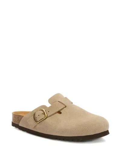 Scholl Buckle-strap Mules In Neutral