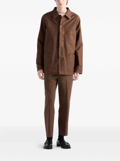 Prada Cotton Canvas Blouson Jacket In Brown