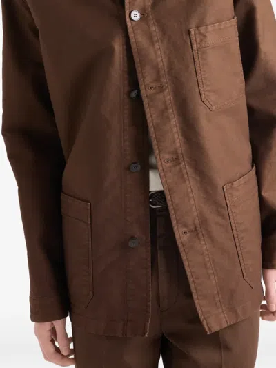 Prada Cotton Canvas Blouson Jacket In Brown
