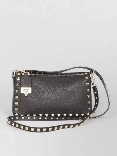 Valentino Rockstud Small Black Grainy Leather Crossbody Bag