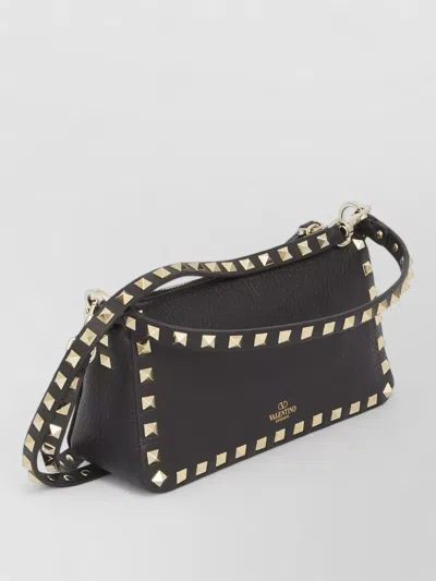 Valentino Rockstud Small Black Grainy Leather Crossbody Bag