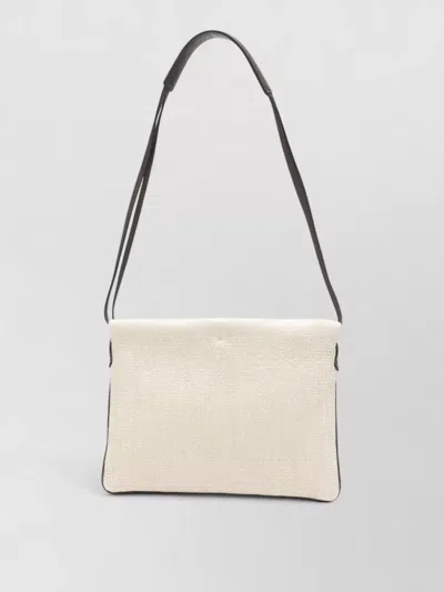 Brunello Cucinelli Shoulder Bag Rectangular Shape Woven Texture Strap In Neutral