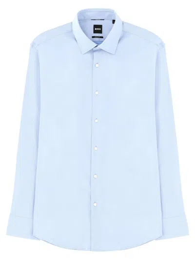 Hugo Boss Slim-fit Shirt In Structured Performance-stretch Jersey In Multi