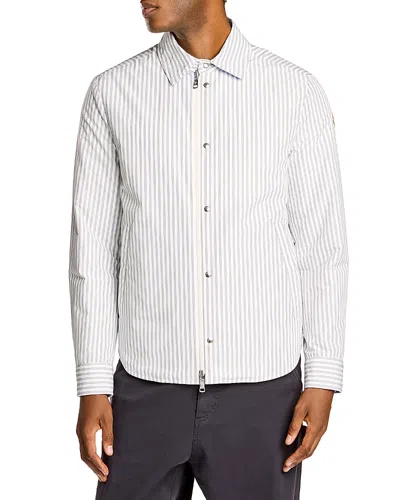 Moncler Cotton Blend Reversible Crescent Down Shirt In White